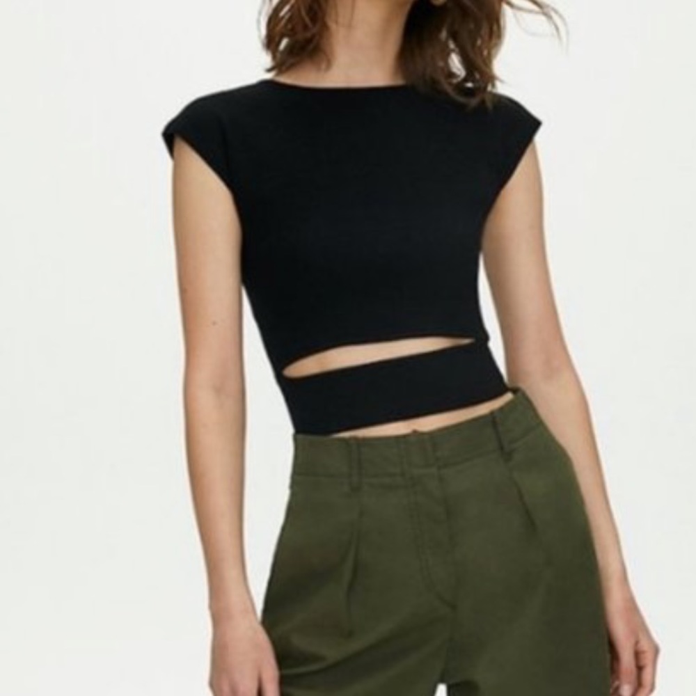 Aritzia Wilfred Cut-Out Knit Top